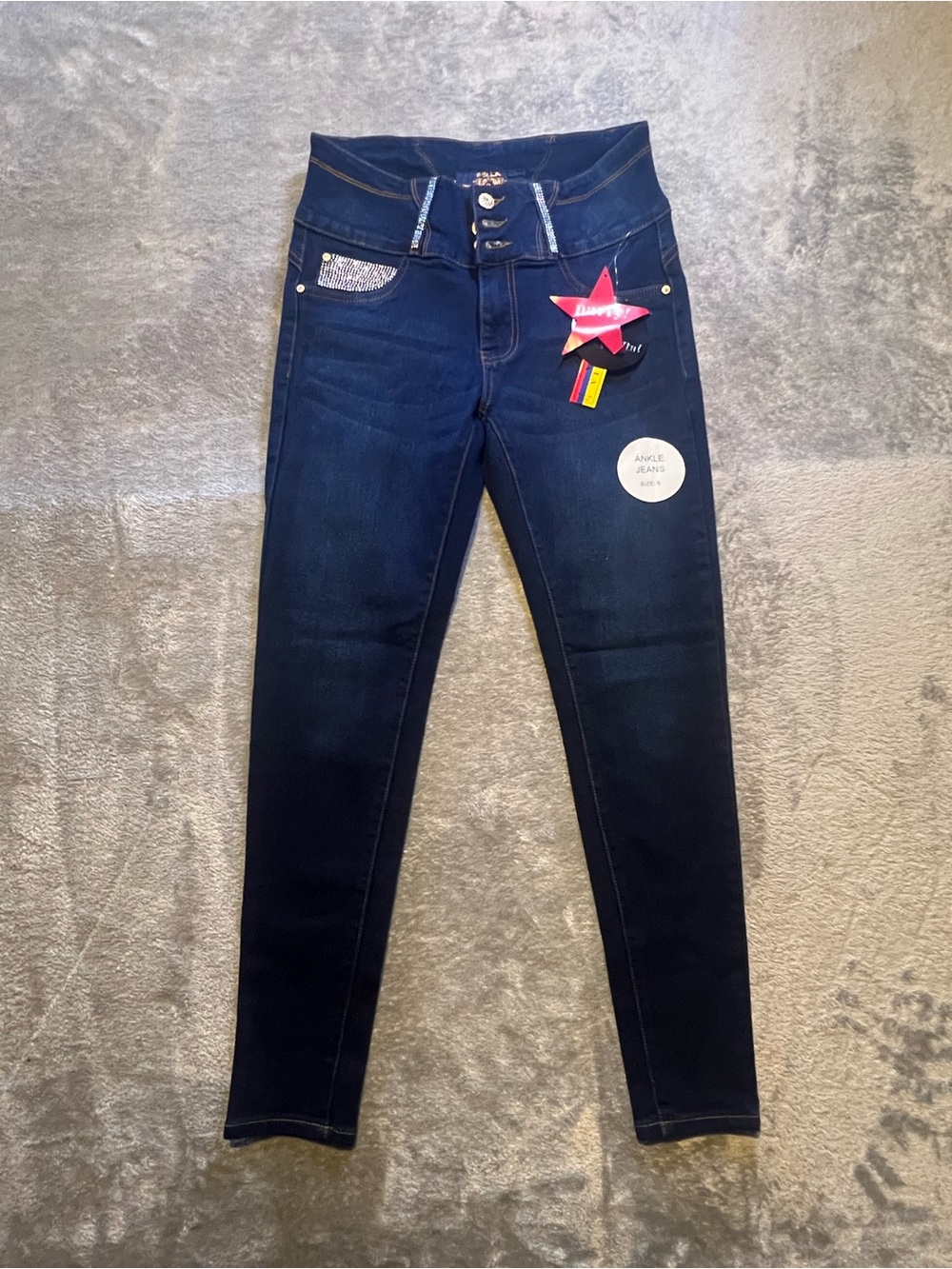 Bella Jeans Dark Blue Skinny Ankle Jeans